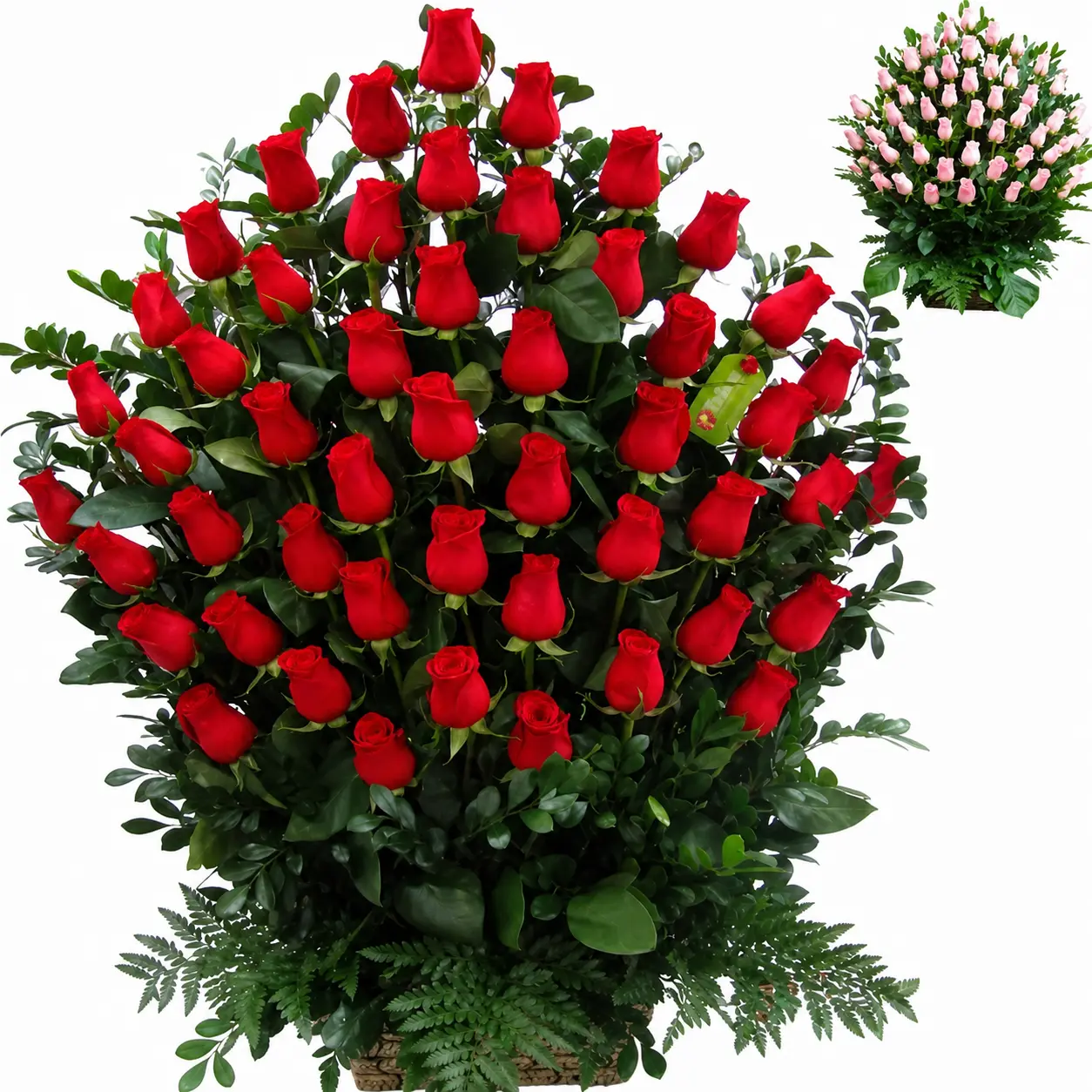 arreglo floral de 50 rosas rojas para amor o eventos con entrega en lima